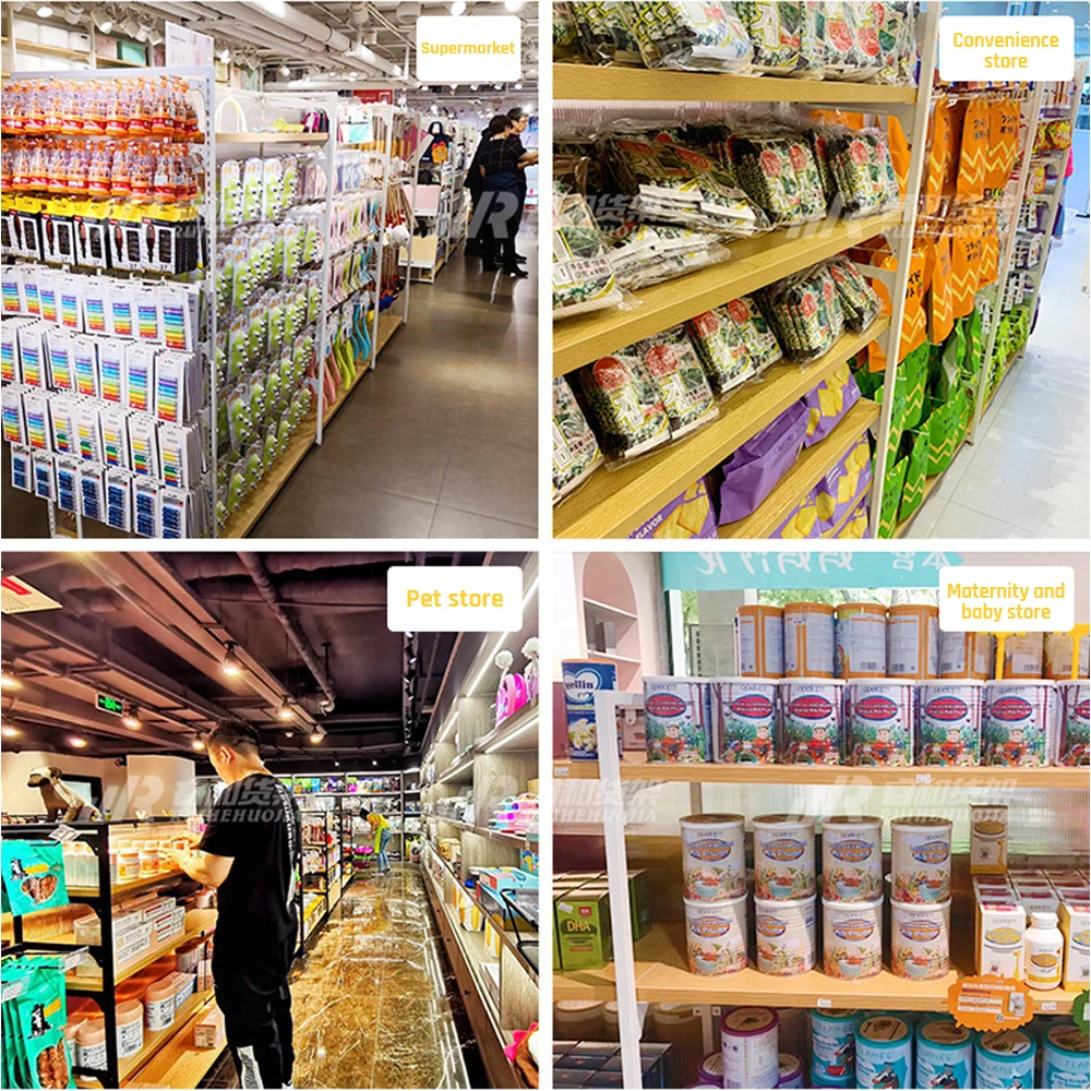 Custom.Supermarket Shelves Manufacturer Wood Shelf Department Store Display Racks Shelving Like Miniso Style