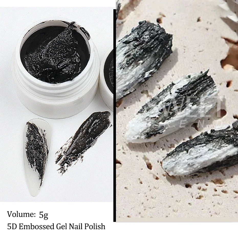 2 قطعة 5D الاكريليك محفورة الرسم هلام طلاء الأظافر الجص تأثير DIY تنقش مانيكير هلام ديكور لا حاجة معطف فوقي الجص الغراء