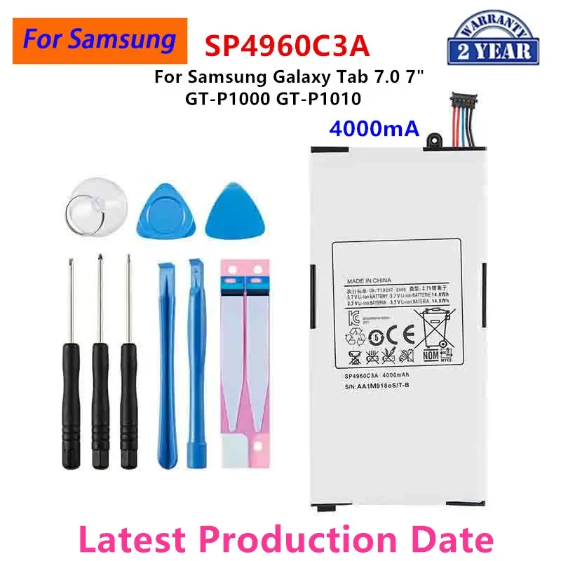 

Brand New SP4960C3A 4000mA Tablet Replacement Battery For Samsung Galaxy Tab 7.0 7" P1000 P1010 GT-P1000 GT-P1010