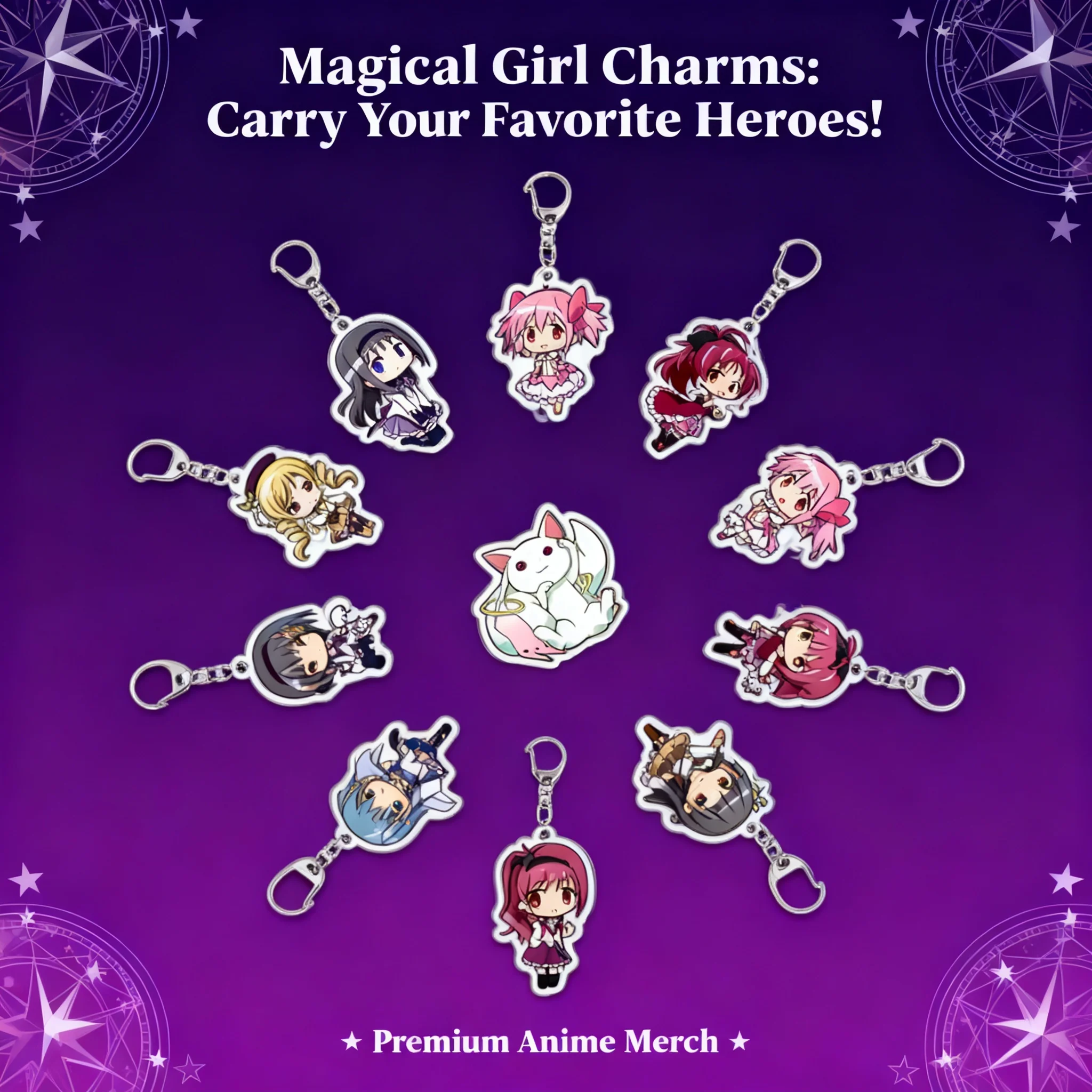

Magic Girl Madoka Magica Acrylic Keychain Madoka Kaname Homura Akemi DIY Cute Pendant Layered Design Anime Cosplay Accessories