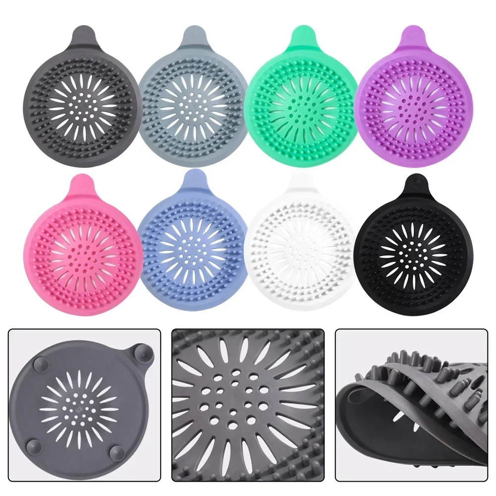 17x14cm Shower Drain Cover Sink Strainer Protector With Suction Shower Plughole Cover Sink Strainer Protector Shower Drain