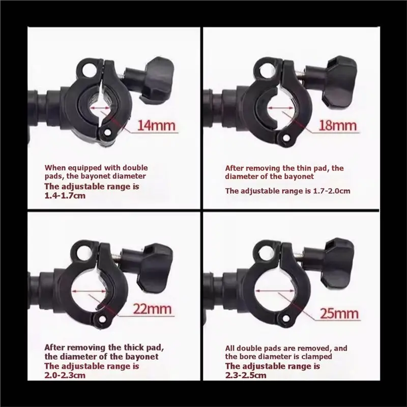 A67P-2Pcs Camping Wagon Cart Umbrella Holder Fixed Clamp Connector For Garden Push Trolley Umbrella Bracket Fishing Rod Mount