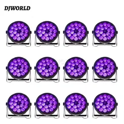 Reflector Par Led RGBWA UV 6 en 1, 12 piezas, 18x18w, luz de escenario de plástico grueso, 18x12w, RGB, Control profesional DMX para DJ y discotecas