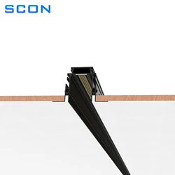 SCON Recessed Magnetic Track for Track Lighting System Flush Mounted Matching Lamp Head Aluminum Linear Section 24V/48V 4 Wire