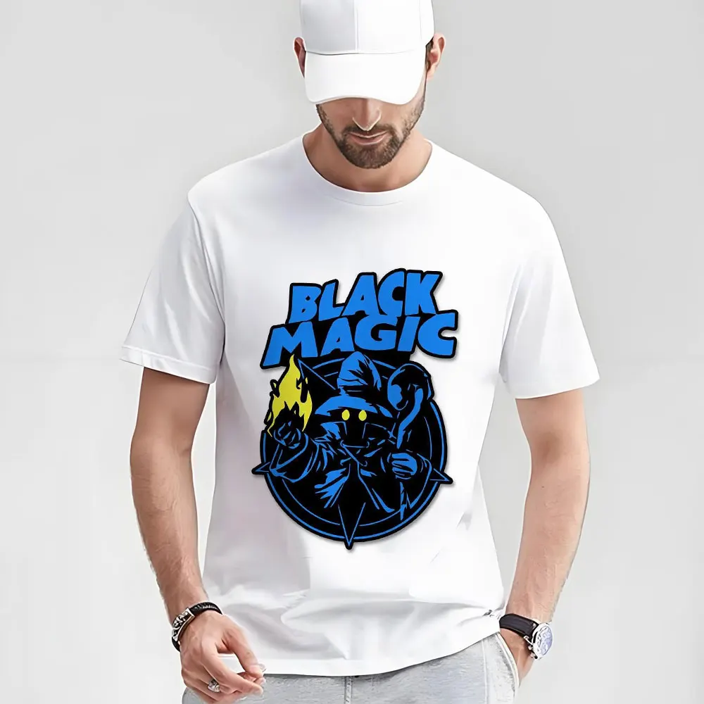 

Buy BLACK MAGIC Final Fantasy Video game Gift T shirt for gamer 100% cotton Short Sleeve Graphic Clothes All size tops S-6XL