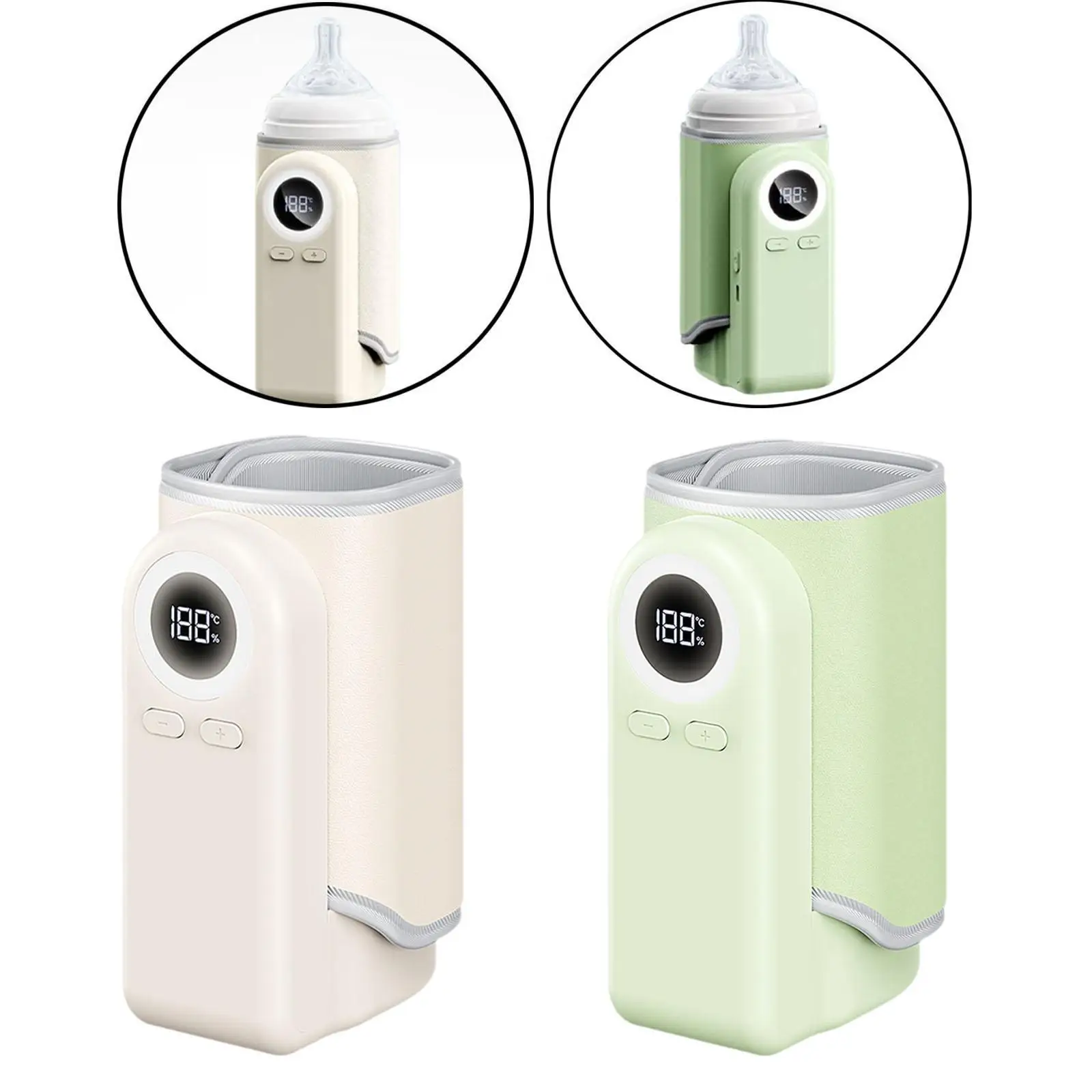 Babyflaschenwärmer, vielseitig einsetzbar, PU-Leder, USB-Aufladung, Milchflaschenheizung für den täglichen Gebrauch, Picknick, Ausflug, Nachtfütterung, Camping