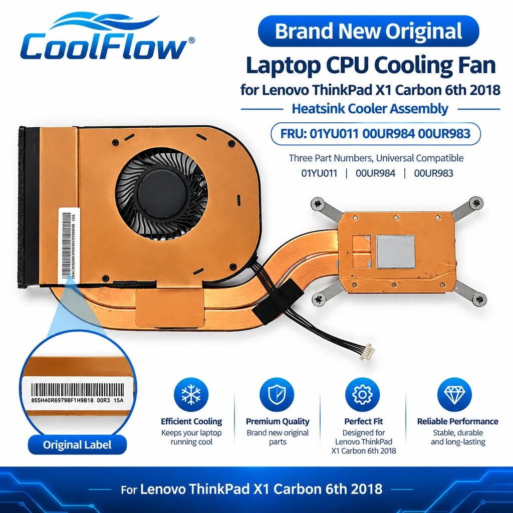 New Original CPU Cooling Fan Cooler Heatsink For Lenovo ThinkPad X1 Carbon 5th X1 Carbon 6th X1C FRU：01YR159 01YR204 00UR984