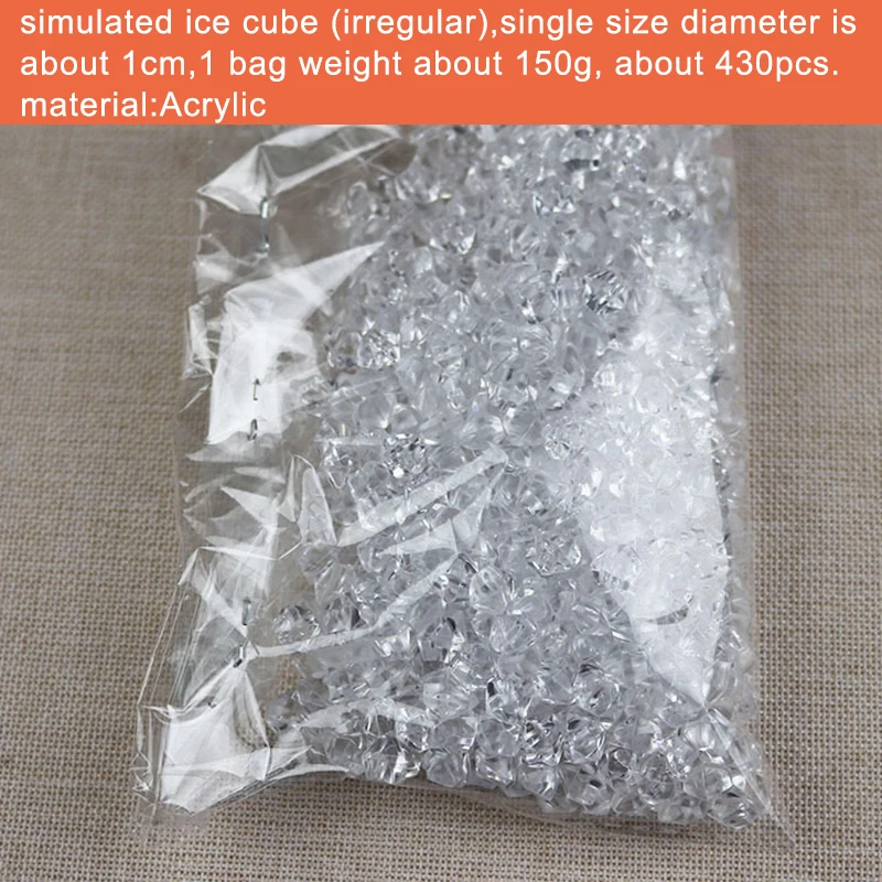 1bag Contains 430 Capsules Decorative Ice Cubes Simulation Ice Cubes Fake Ice Cubes Display Ice Cubes Plastic Kitchen Decoration