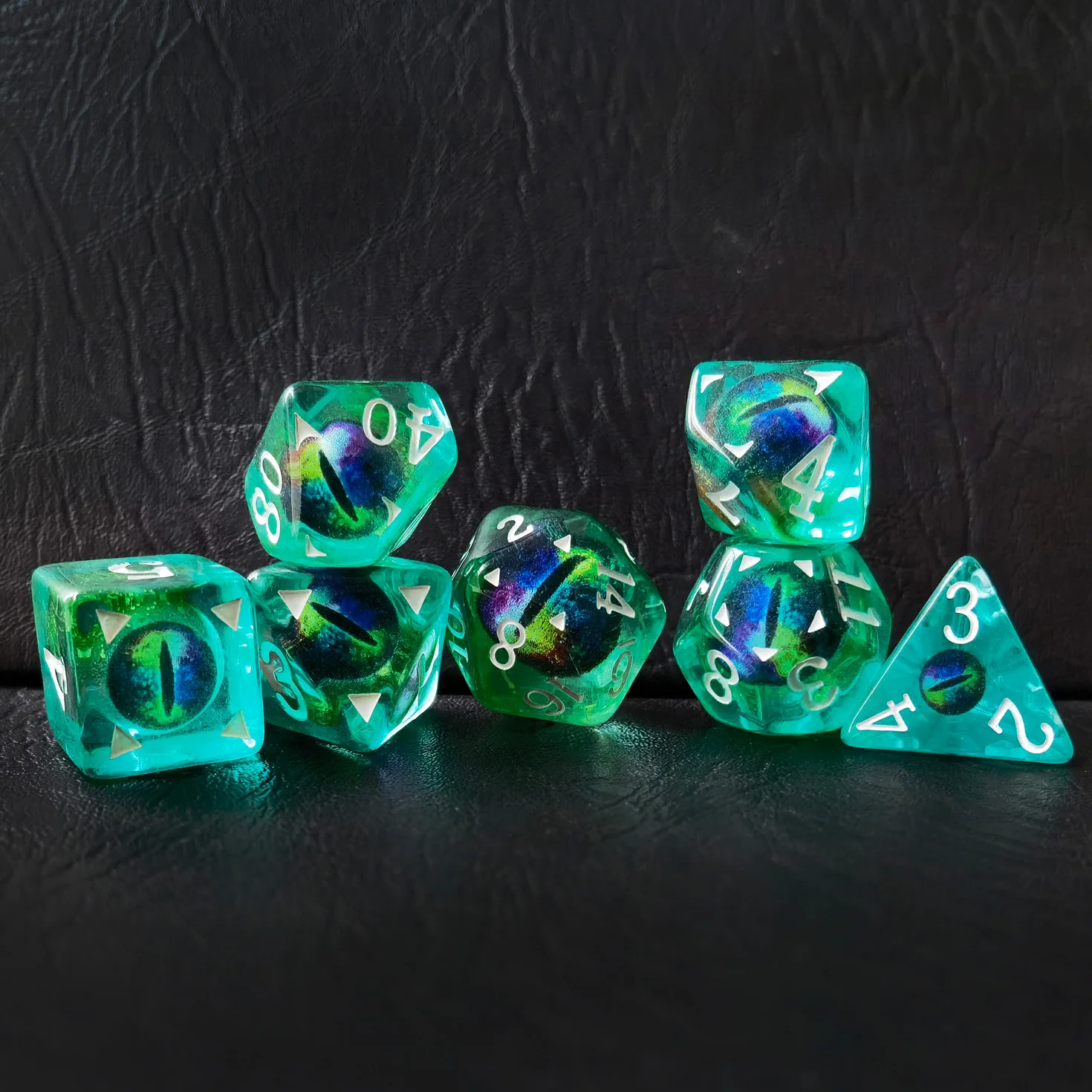 Bescon Dragon Eye RPG Dice Set of 7, Dragon Eye Polyhedral Dice Set, 6 Colors Available