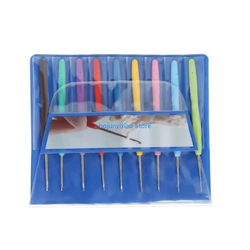 

900B Ergonomic Crochet Hook Set with PVC Bag for Arthritic Hand, Ergonomic Soft Grip Handles, Crochet Needle for Beginner