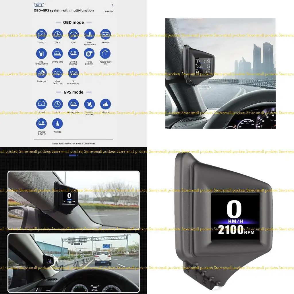 

R1WD Car Digital HUD OBD2+GPS Dual System Gauge Driving Stopwatch Speedometer