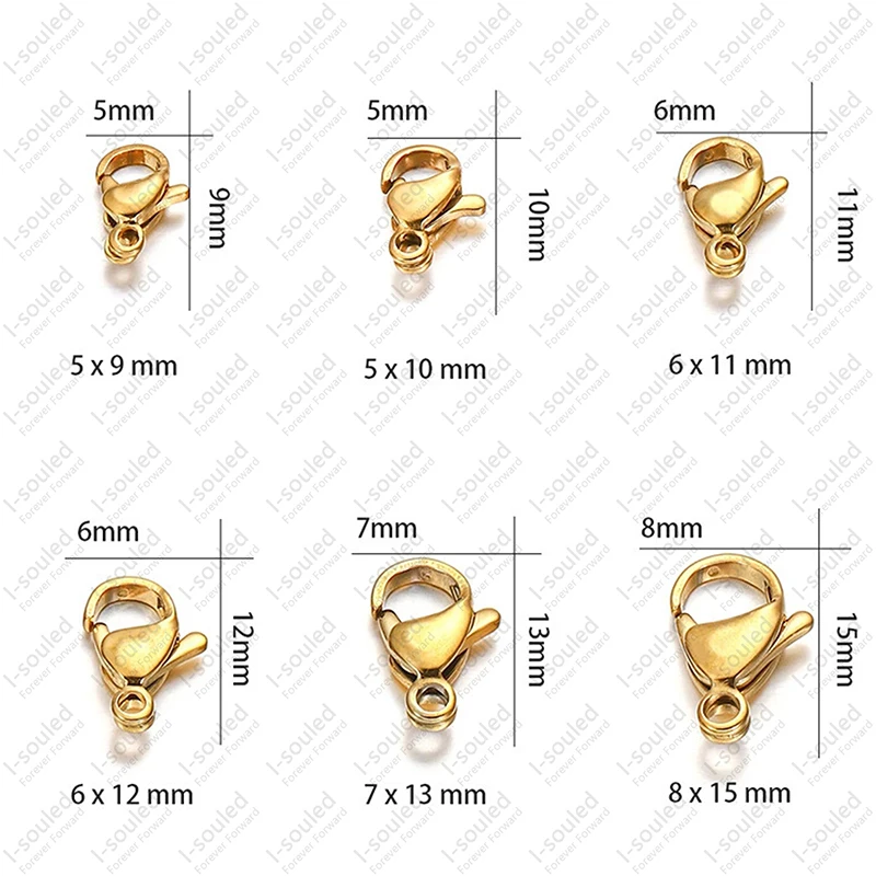 Solid TItanium Double  Necklace Bracelet Lobster Claw Clasps Replacement Connector for DIY Jewelry Making