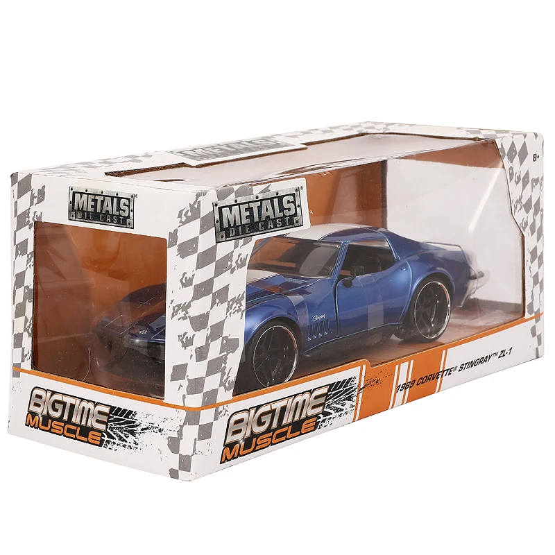 1:24 1969 Chevy Corvette Stingray ZL1 Muscle Sports Car Simulation Diecast Metal Alloy Model Car Toys For Kids Gift Collection