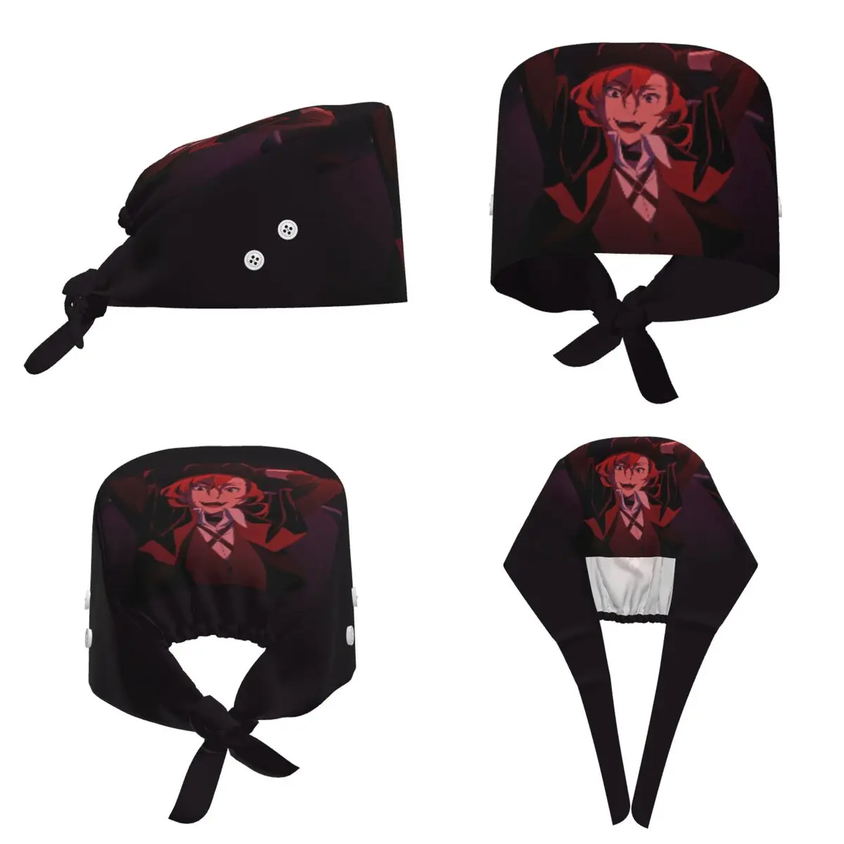 Bungou Stray Dogs Chuuya Nakahara Scrub Hat Doctor Working Surgical Cap Unisex Adjustable Nursing Caps for Dentist