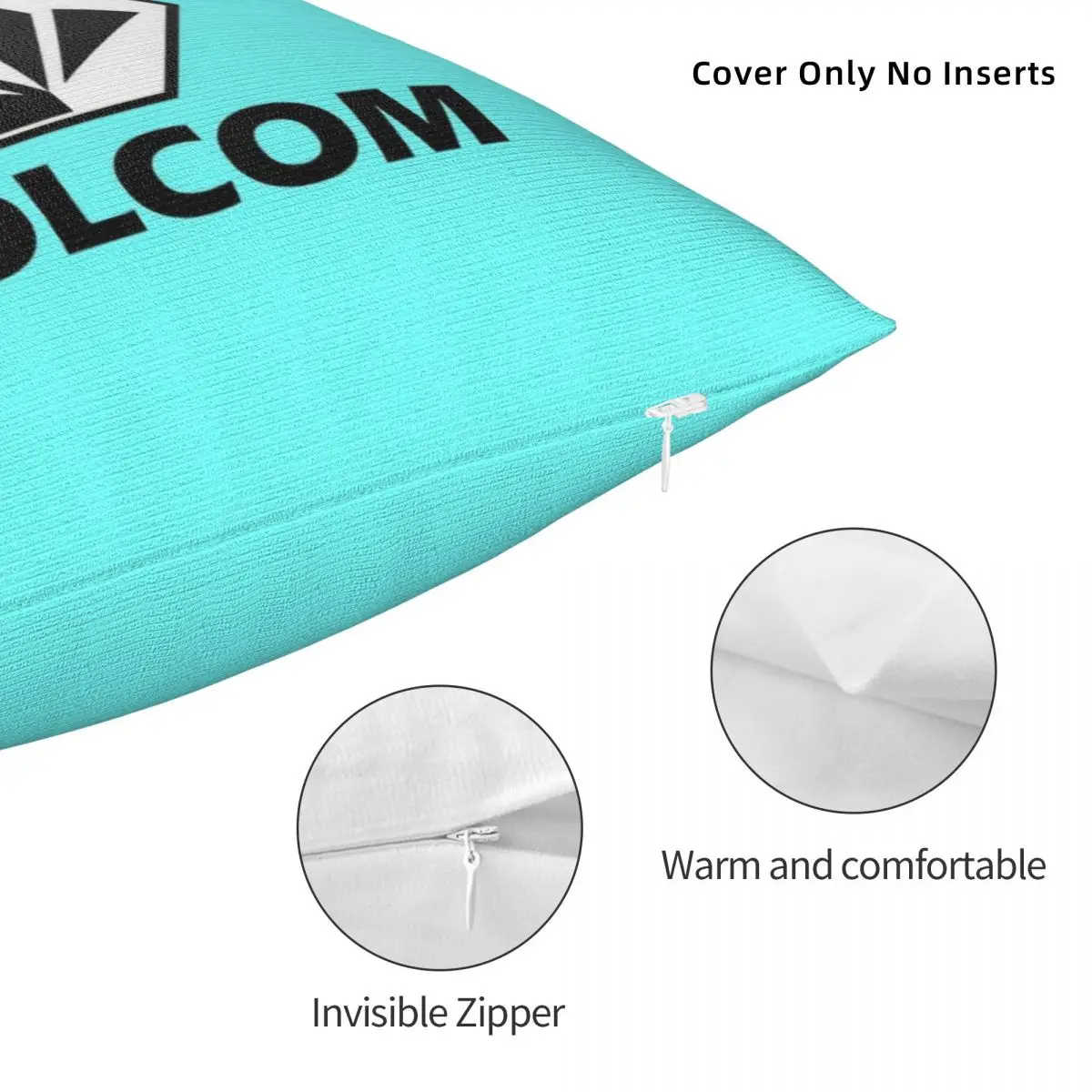 Volcom-正方形の枕カバー,ポリエステル枕カバー,クッション,ジッパー付き,快適,家庭用,車用,26