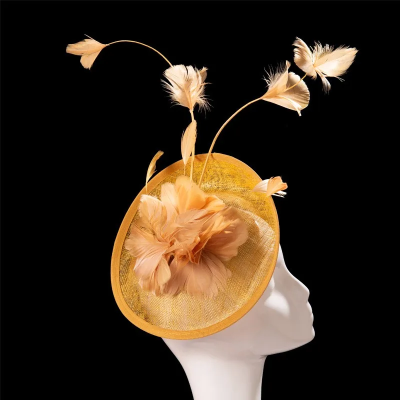 

Millinery Hat Fascinators Hat Summer Italy sinamay hat church hat Vintage Hepburn Fashion Hat Cloth Linen Blend Decorated Hat