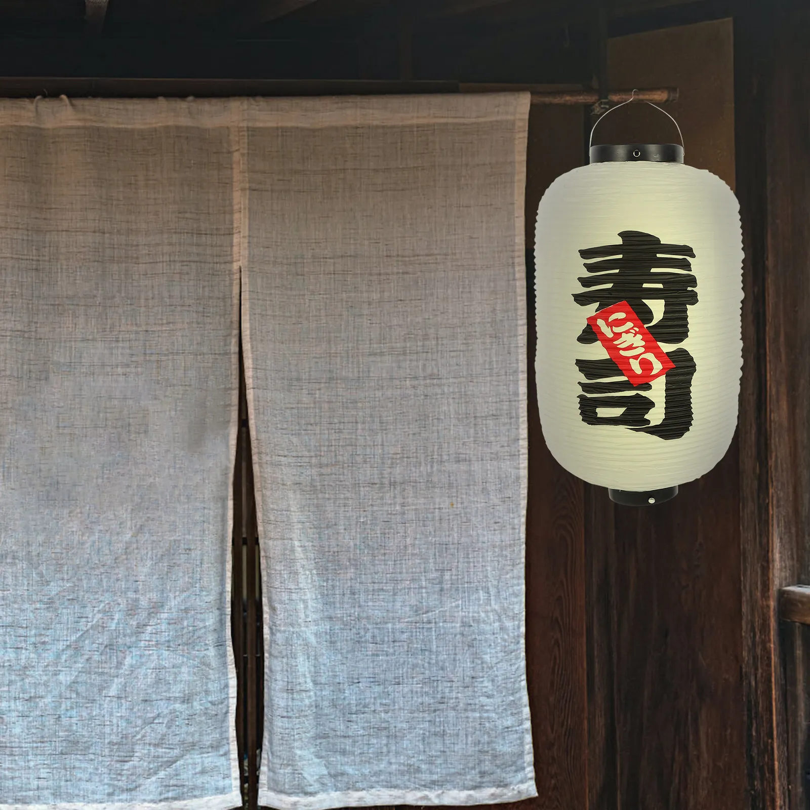 

1 шт. японский фонарь в стиле суши, подвесной, складной, водонепроницаемый, для улицы и дома, для декора ресторанов и баров, в японском стиле