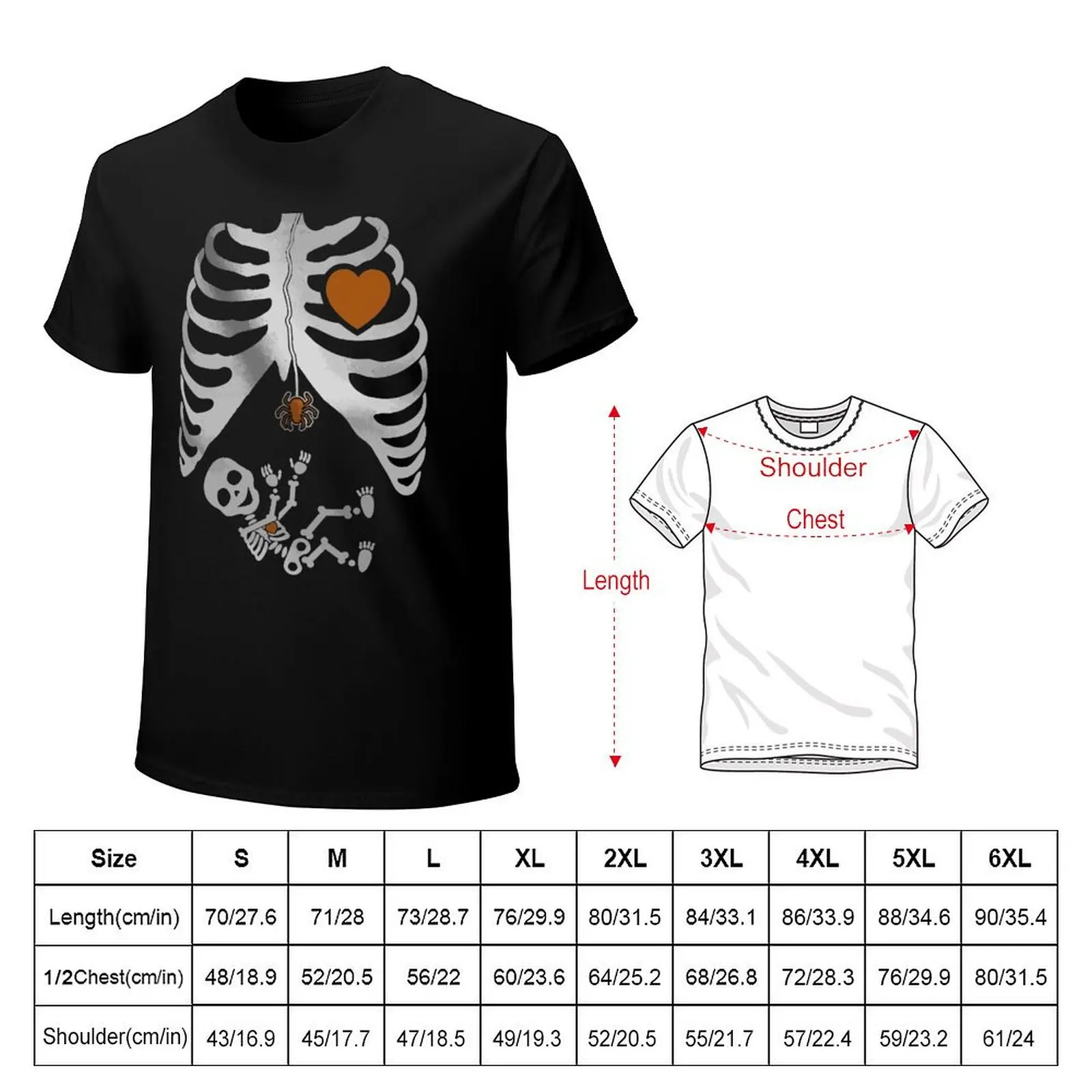 Halloween - Pregnant Skeleton Xray Costume Women T-shirt summer clothes customs design your own Men's cotton t-shirt