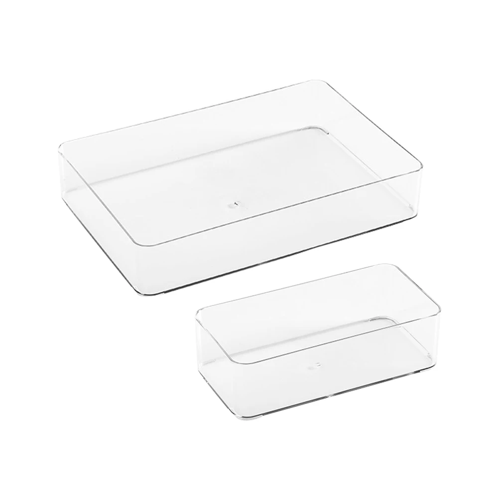 

2pcs Drawer Storage Box Premium PP Material Long Service Multi Function Household Organizer Kitchen Bathroom Bedroom Supplies