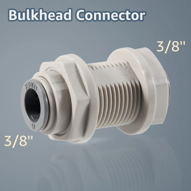 ELECQUEEN Push-fit Bulkhead Connector,Bulkhead Union 3/8\'\' x 3/8\' OD Tube Fitting,pipe connections through wall,kettle,Kegerator