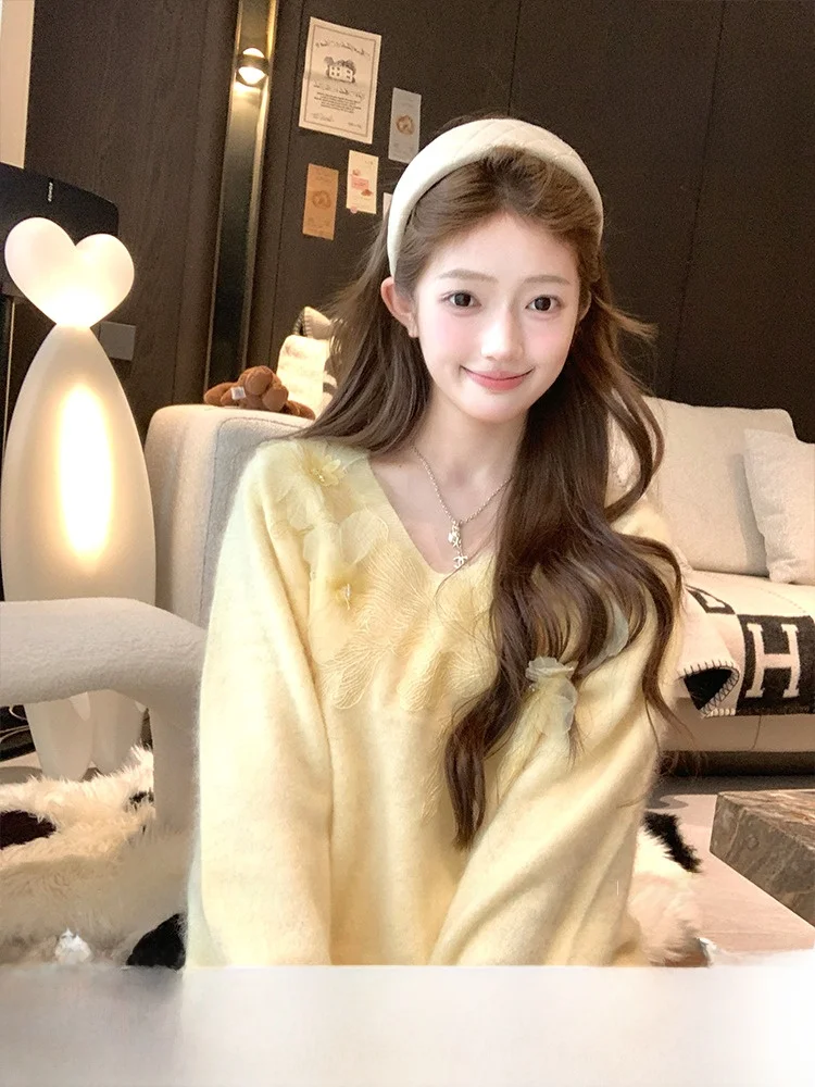 

Женский вязаный шерстяной топ Acaine Long Sve irt Ele Sle, многослойный топ, однотонная зимняя внутренняя одежда с цветочным узором