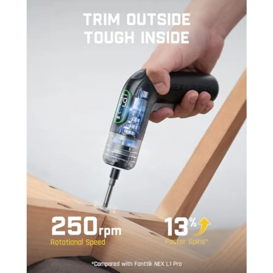 Set di cacciaviti elettrici L2 Pro Cacciavite a batteria 20 bit Mandrino esagonale da 1/4 Coppia massima 6N · m Schermo digitale Spedizione variabile