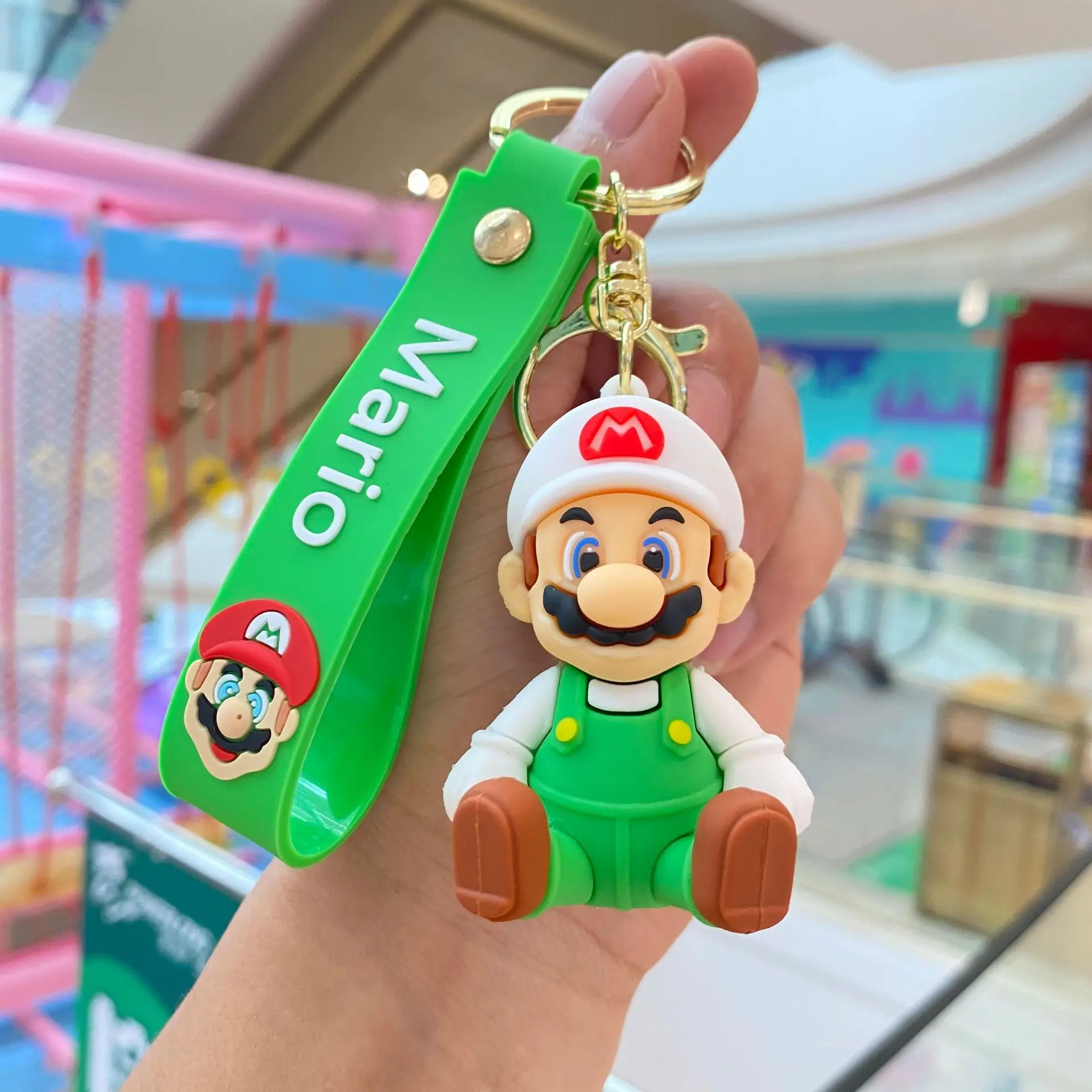 Super Mario Action Figure Keychain Toys Luigi Figurine Keyring Collection Model Ornaments Kids Fans Charm Birthday Gfits