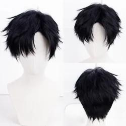Anime Light and Night Carnival Cosplay Osborn Costume Wig Short Light  Heat Resistant Synthetic Halloween Party Wigs