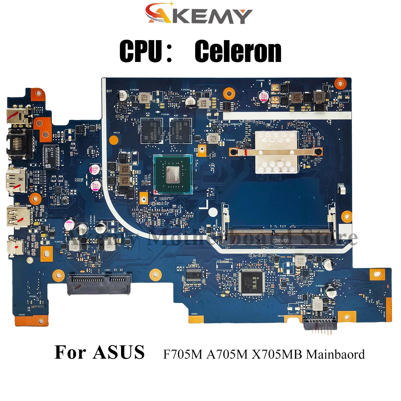 

X705MB Laptop Motherboard For ASUS VivoBook X705MB A705M F705M X705M Notebook Mainboard With Celeron CPU 100% tests OK fast ship