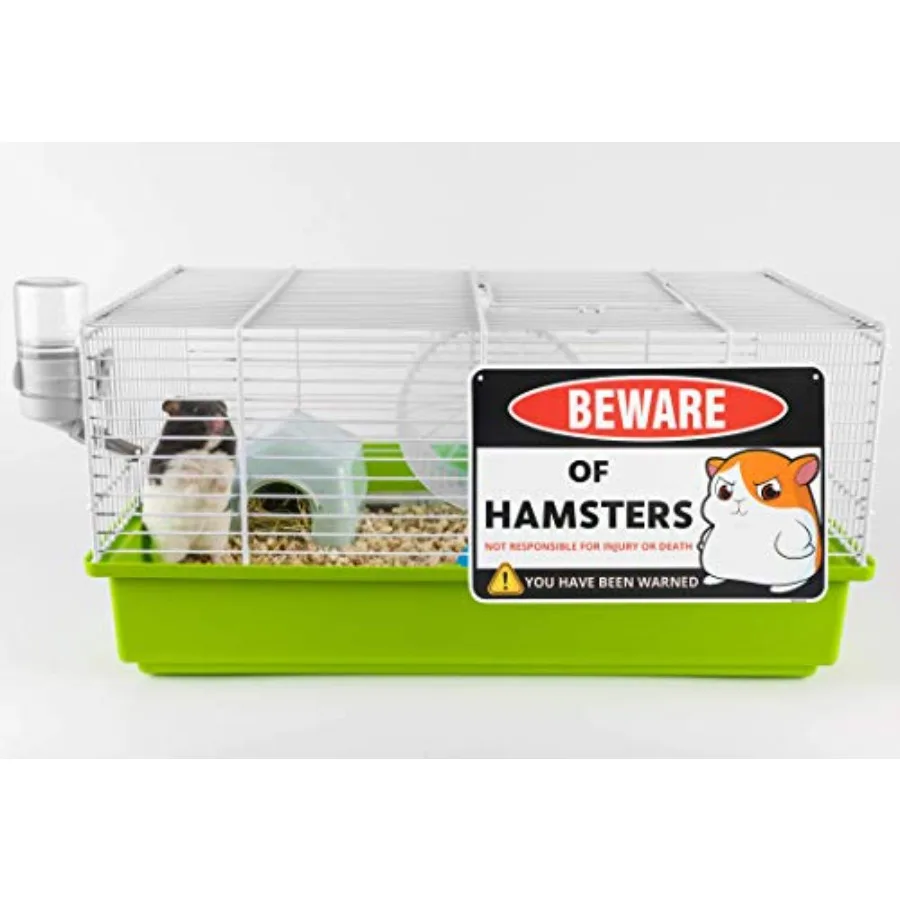 علامة الهامستر ديكور 8 × 12 بوصة الألومنيوم قفص هامستر اكسسوارات الهامستر الهدايا الأشياء اللعب الملابس ملصقات الاشياء