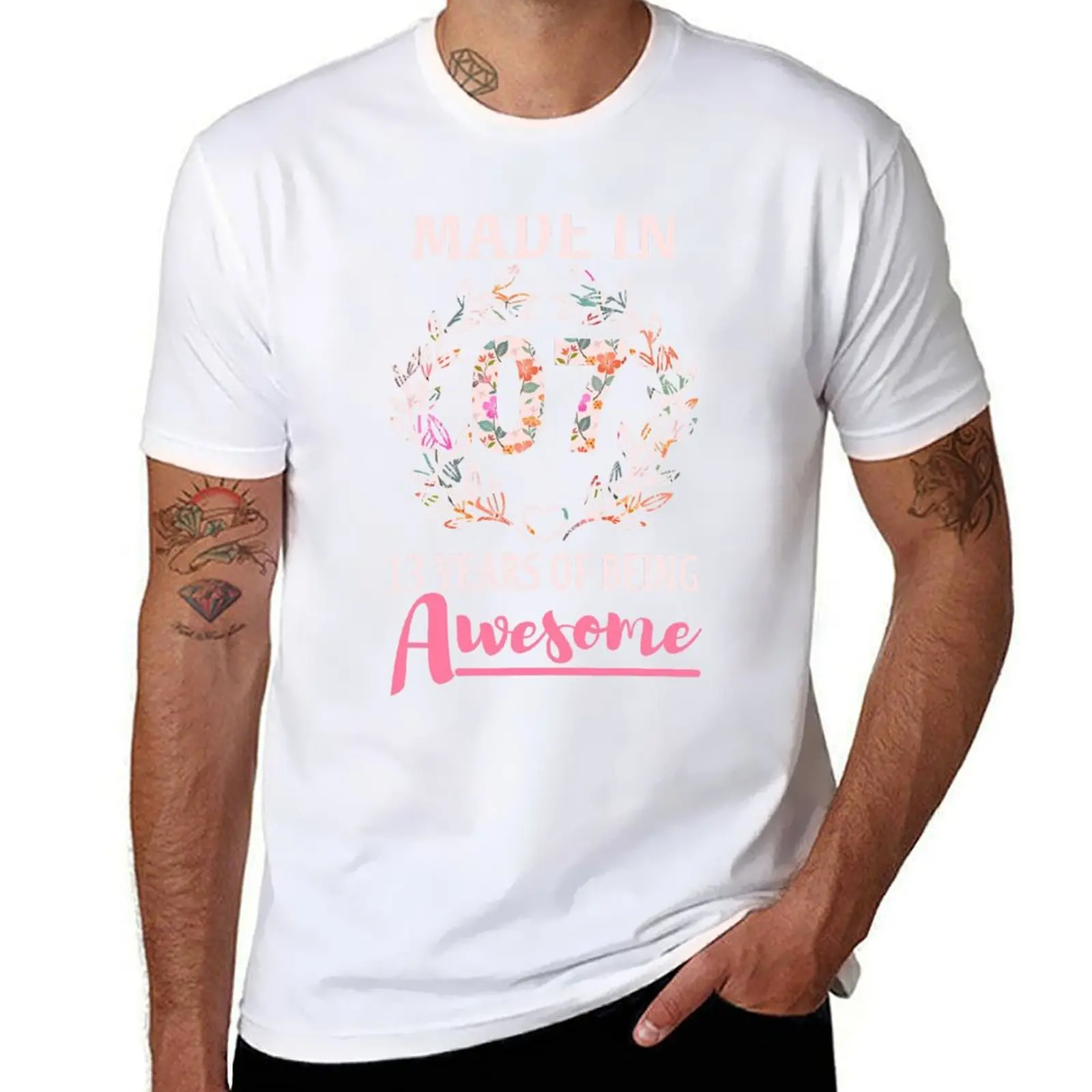 

13 Gift In For Gifts Year Birthday Old Girl Born 13th 2007 T-Shirt Gym Wear Breathable Short Sleeve Tee