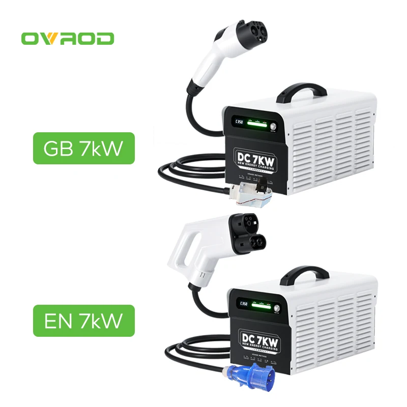 Ovrod Ccs2 inteligentna szybka ładowarka Dc Ev technologia przenośna ładowarka Dc 7Kw do samochodu elektrycznego Gbt mobilna Ev-ładowarka