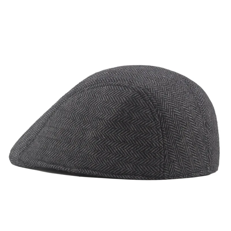 Boinas de algodón a cuadros para hombre y mujer, gorros de mediana edad, Boina de espiga, Newsboy, Baker, Tweed Boy, otoño e invierno, 2024