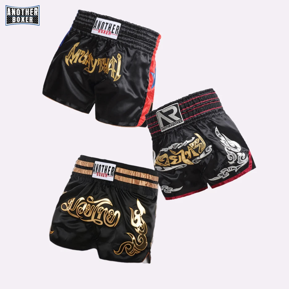 شورت Muay Thai للرجال من ANOTHERBOXER، شورت MMA كيك بوكسينغ سريع الجفاف للنساء والأطفال شورت قتال Thaiboxing الفاخر