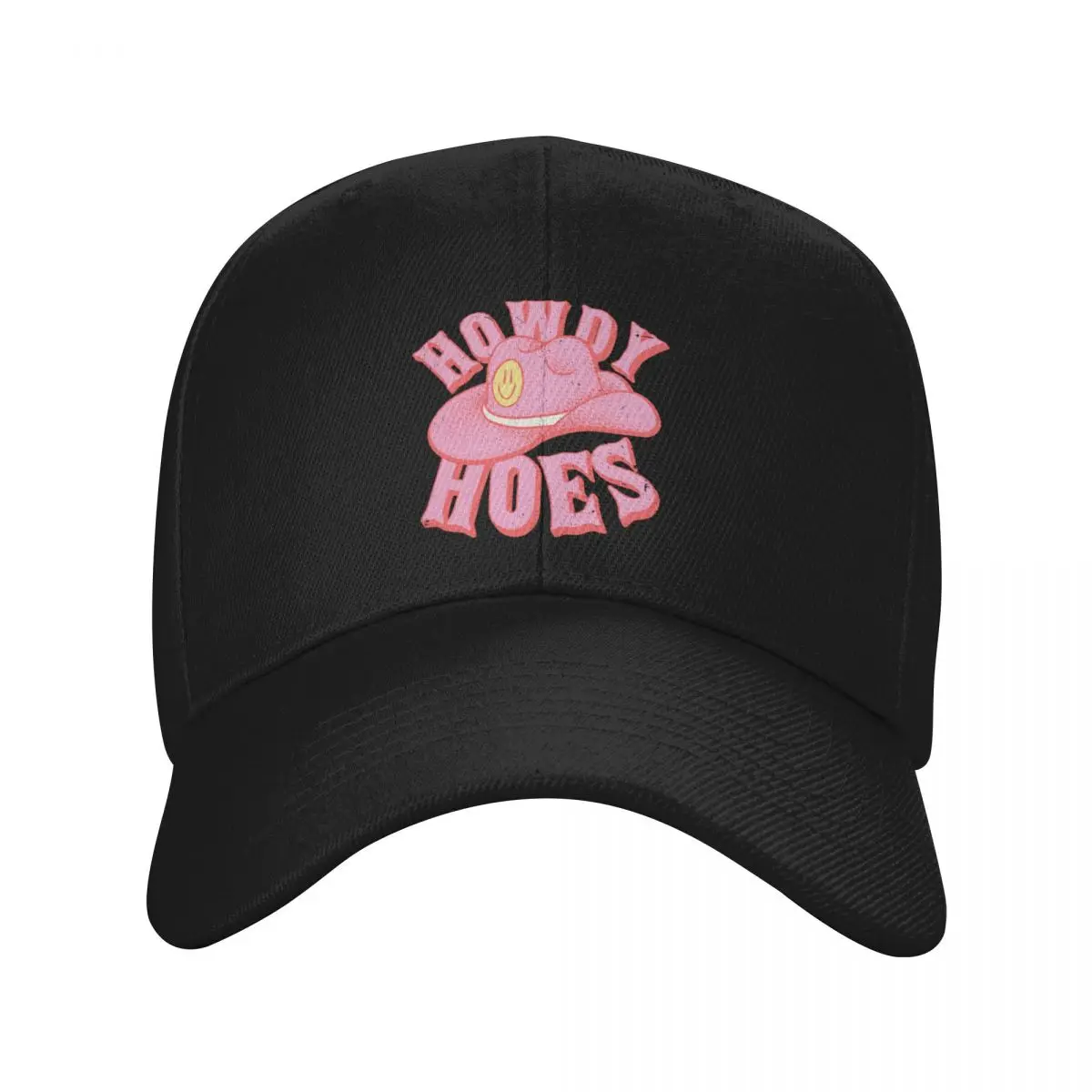 Howdy Hoes Pink Cowboy Cowgirl Rodeo Hat Preppy Aesthetic MEME HOWDY Y'ALL White Background Baseball Cap