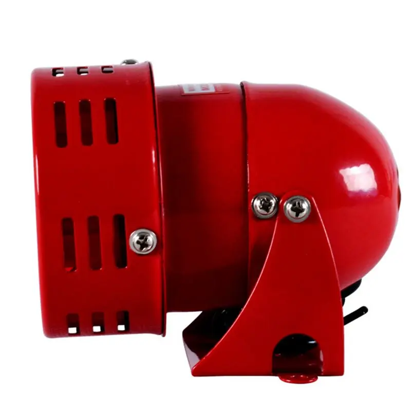 AT41 2X MS-190 Motor Alarm 220V 120DB Red Mini Metal Motor Alarm Industrial Sound Electrical Guard Against Theft Motor Alarm
