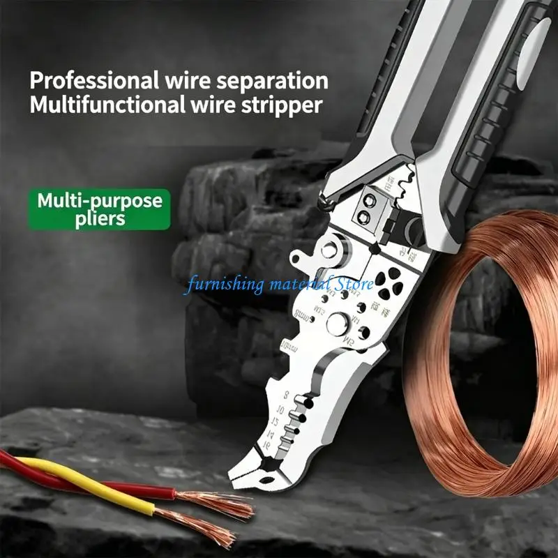Y5GD Multifunctional Electrician Wire Stripper Crimper Tool Suitable for Peeling Networking Cabling Wire Stripper