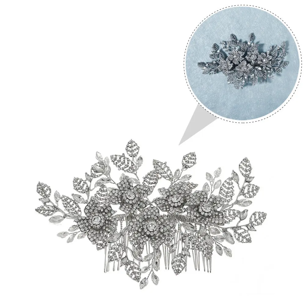 Alloy Comb Rhinestone Accented Chic Hair Insert Comb for Women Bridal Wedding Party Banquet Elegant Hairstyle Enhancer Hair