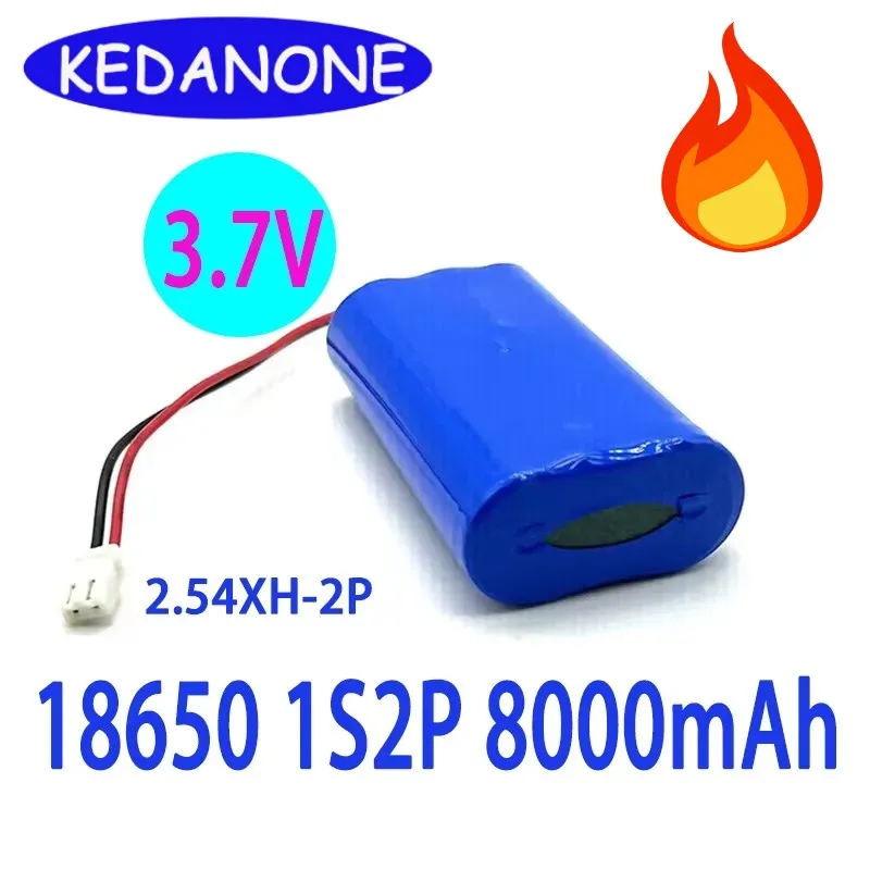 

Batería de litio recargable de 3,7 V, 8A, 18650, 1S2P, 8000mAh, megáfono, Placa de protección de altavoz + enchufe de XH-2P