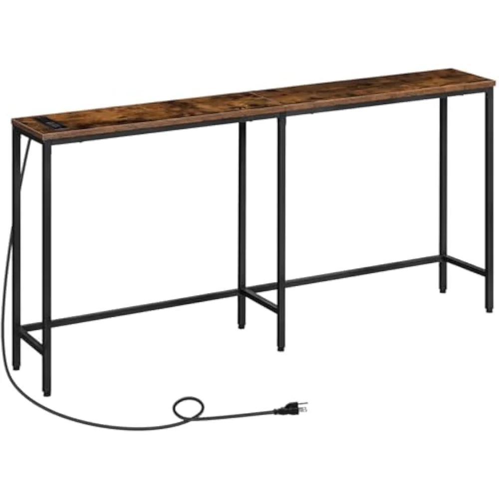 

70.9 Inches Sofa Table ,with 2 Power Outlets and 2 USB Ports, Extra Long Entryway Tables with Charging Station, Sofa Table