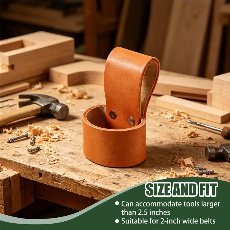 RMWIN-Leather Hammer Stand, Premium Hammer Stand With Belt Loop, Multi-Tool Hammer Stand, Small Hammer Ax Holder Leather Case