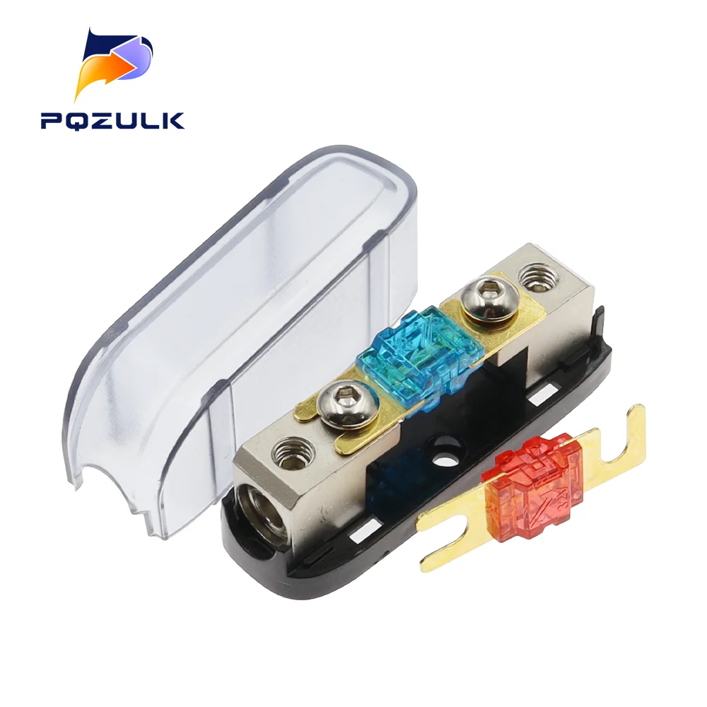 1Set Car Audio Fuse 30A 40A 80A 100A 150A Power Fuse Holder Stereo Audio Single Way AGU Fuse Holder Power Distribution Fuse Box