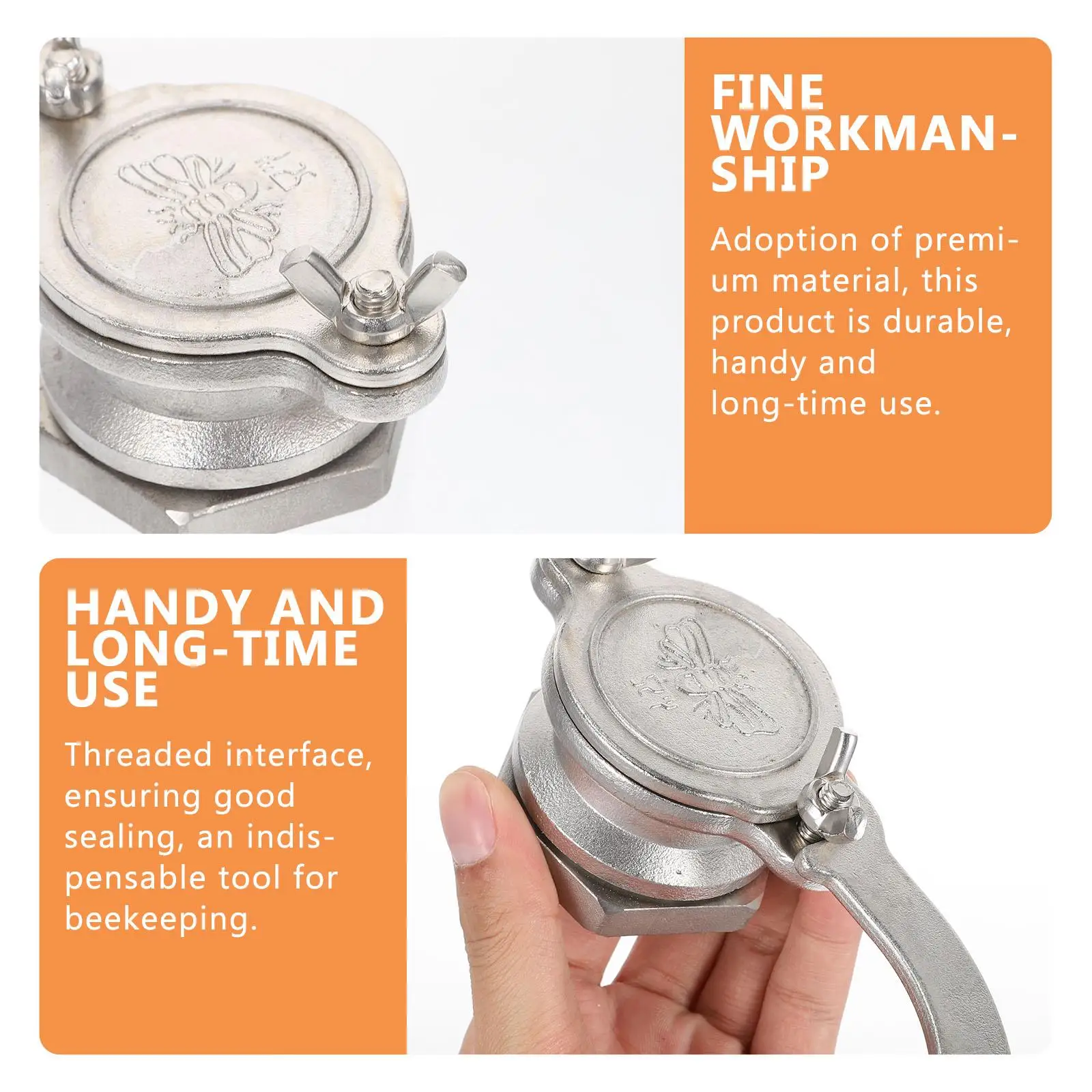 

2Pcs Stainless Steel Honey Outlet Valve Flowing Honey Exit Durable Honey Gate Beekeeping Extractor Tap Honey Regulator Tool