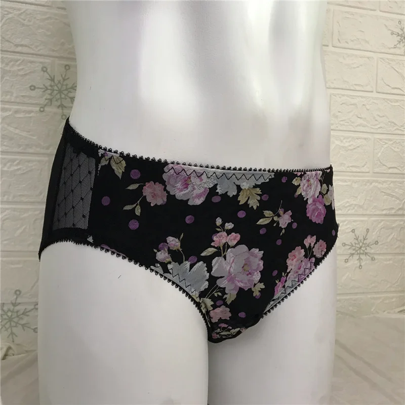 Large Size Sexy Gay Underwear Mens Briefs Waist Comfortable Sissy Lace Underwear Gay Erotic Pouch Bag Panties