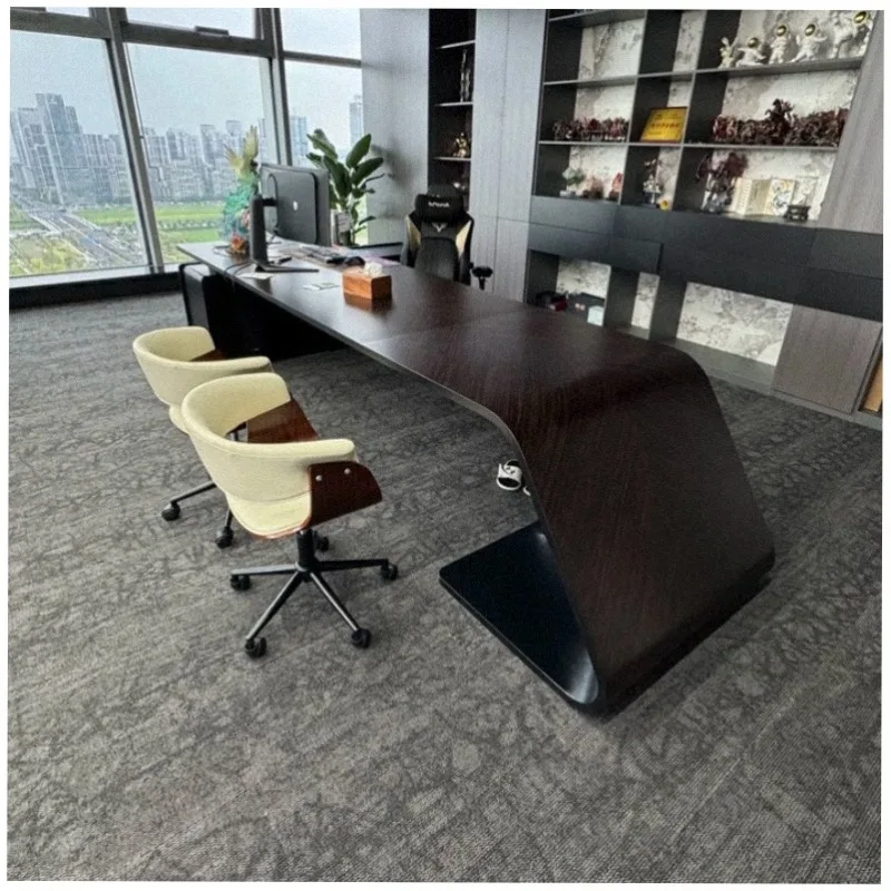 Upgrade Reception Office Desk Aesthetic Luxury Wooden Specialty Office Desk Workstations Storage Mesa Oficina Furniture