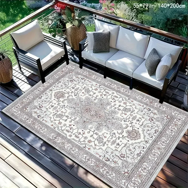 سجادة بوهيمية عتيقة من VIKAMA، سجادة أرضية لديكور المنزل الداخلي والخارجي، مقاومة للانزلاق والأوساخ، لغرفة المعيشة وغرفة النوم #5