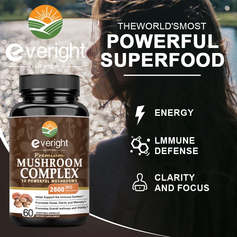 Lion\'s Mane Mushroom can enhance brain plasticity. NGF improves IQ, memory, and concentration，Supplement made in the USA