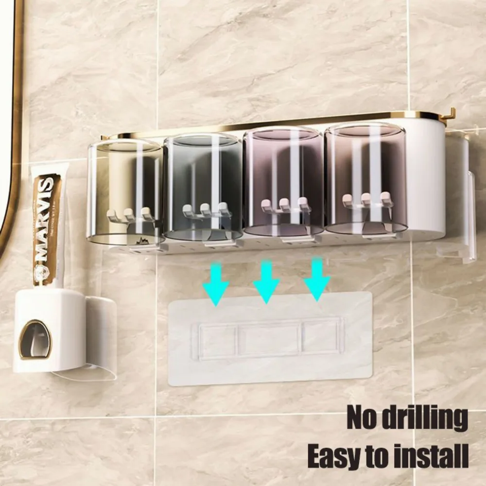 Features More Hygiene:The cup is inverted and drained, water drain faster and no humid. Punch Free:The toothbrush holder comes