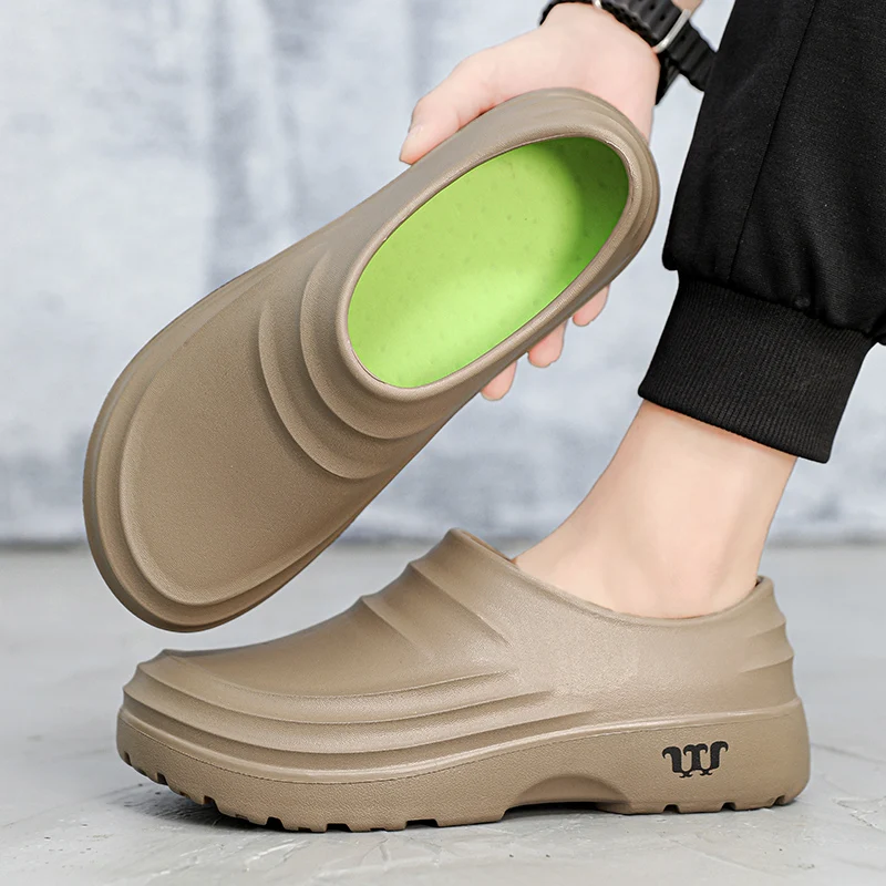 Summer Chef Shoes Non-slip And Oil-proof Work Shoes Lazy Slip-on Slippers Size 36-48