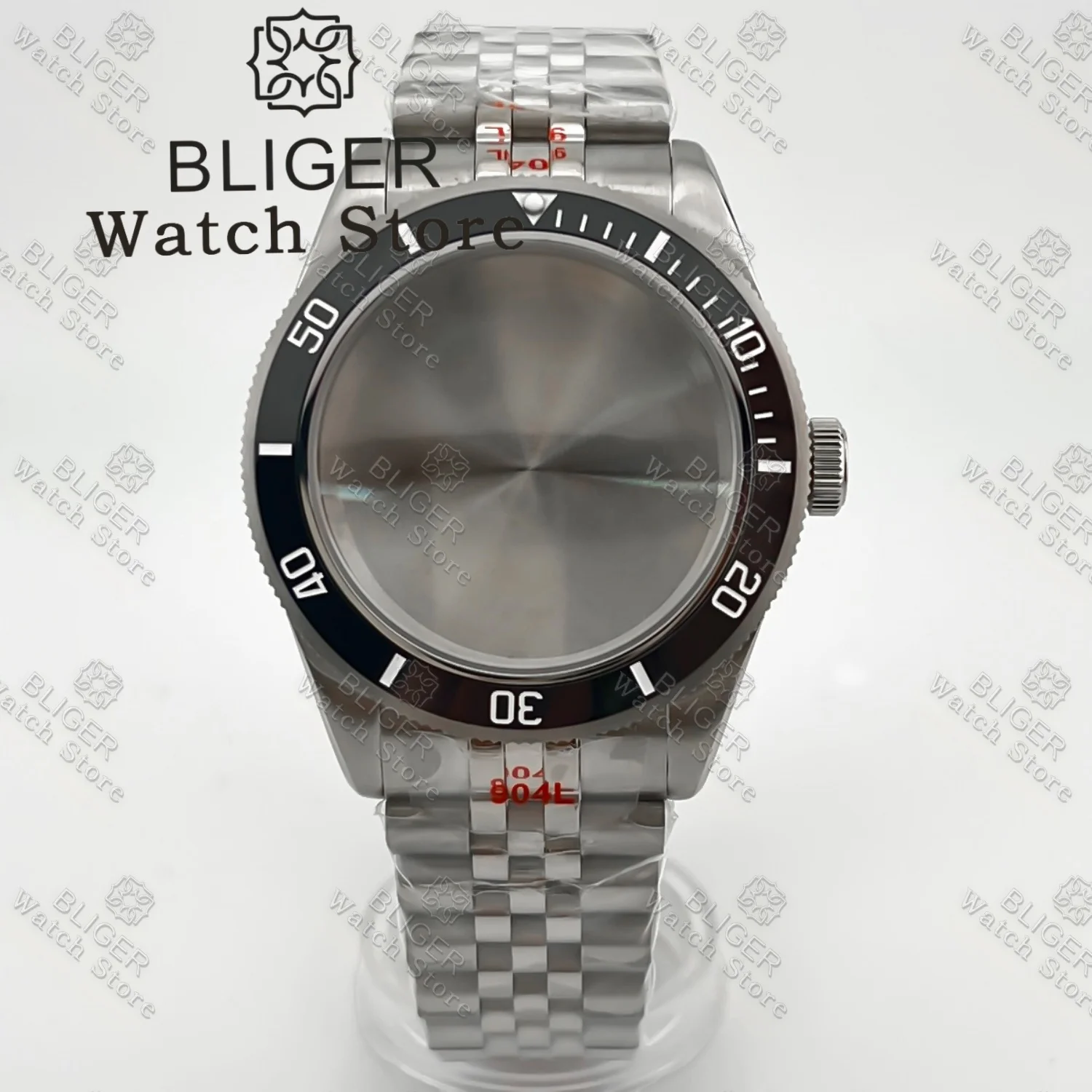 BLIGER 39 мм BB58 Корпус для часов Юбилейный браслет Нержавеющий винт Корона Куполообразное сапфировое стекло Подходит для NH34 NH35 ETA2824 PT5000 Механизм